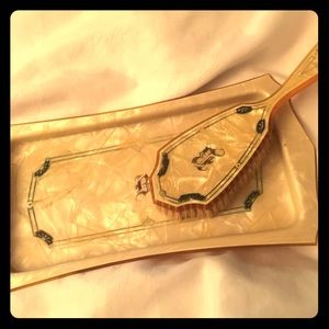 Antique Swedish mother of pearl vanity set